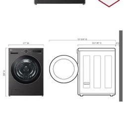LG
5.0 cu. ft. Mega Capacity Smart Front Load Electric All-in-One Washer Dryer Combo with TurboWash360 WiFi in Black Steel