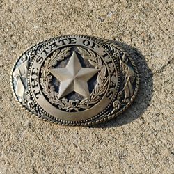 Vintage Brass State of Texas Belt Buckle