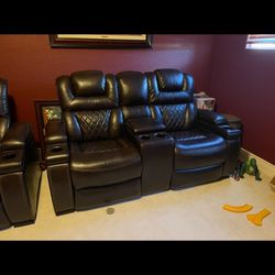Theater Style Recliner Loveseat, Couch, And Chair