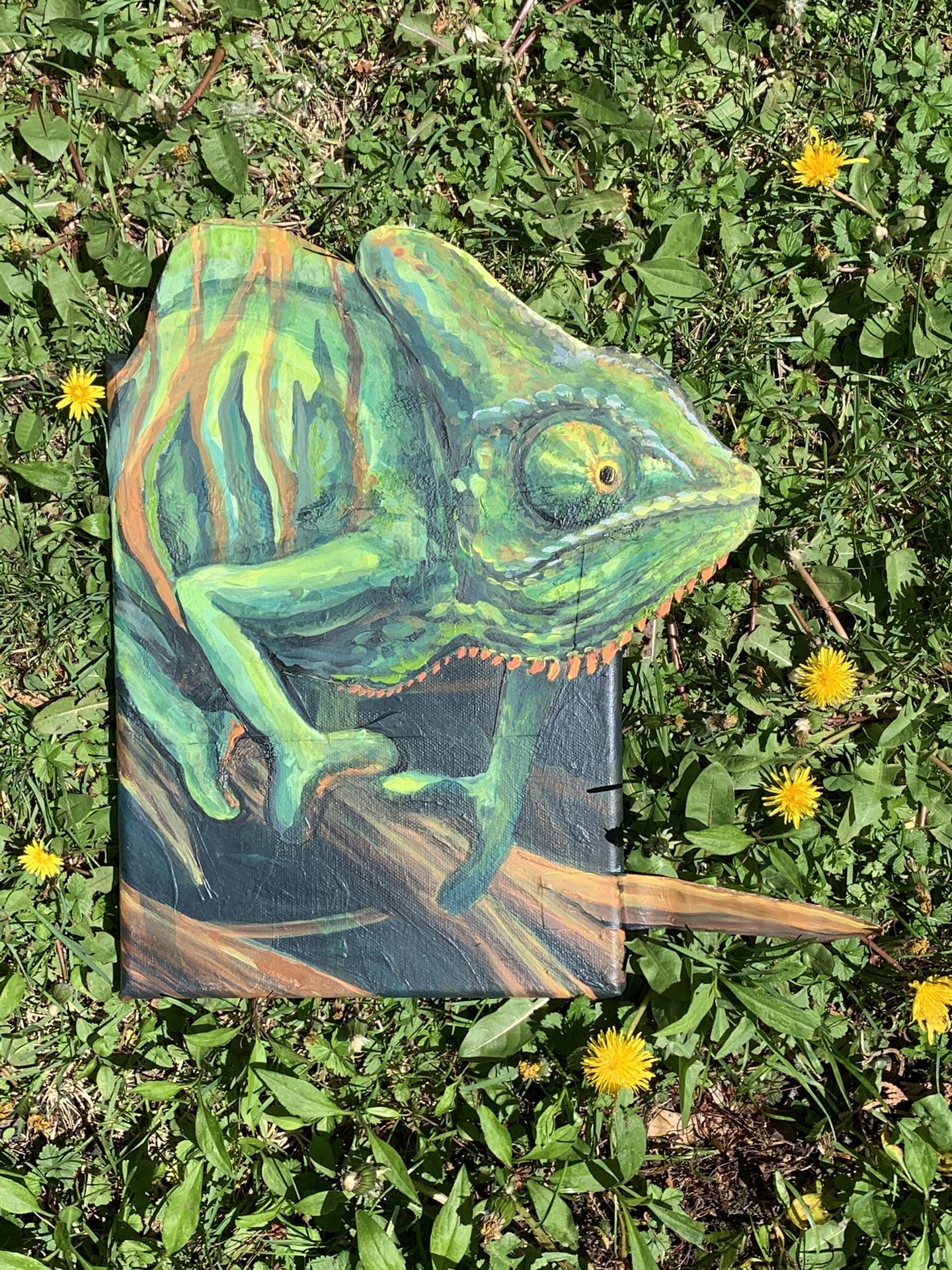 Chameleon Painting On 8x10 Canvas