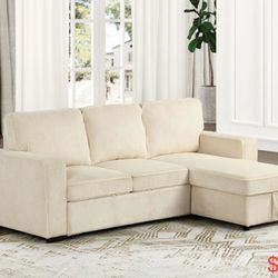 Corduroy Sectional Sleeper With Storage 