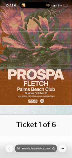 PROSPA Oct 18th tickets San Diego