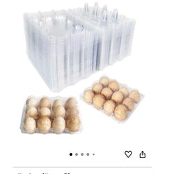 Brand New Unopened Box 50-Pack 12-Count Plastic Egg Cartons 