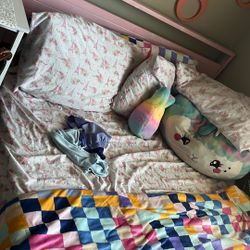 Queen Size Bed Pink Color Painted
