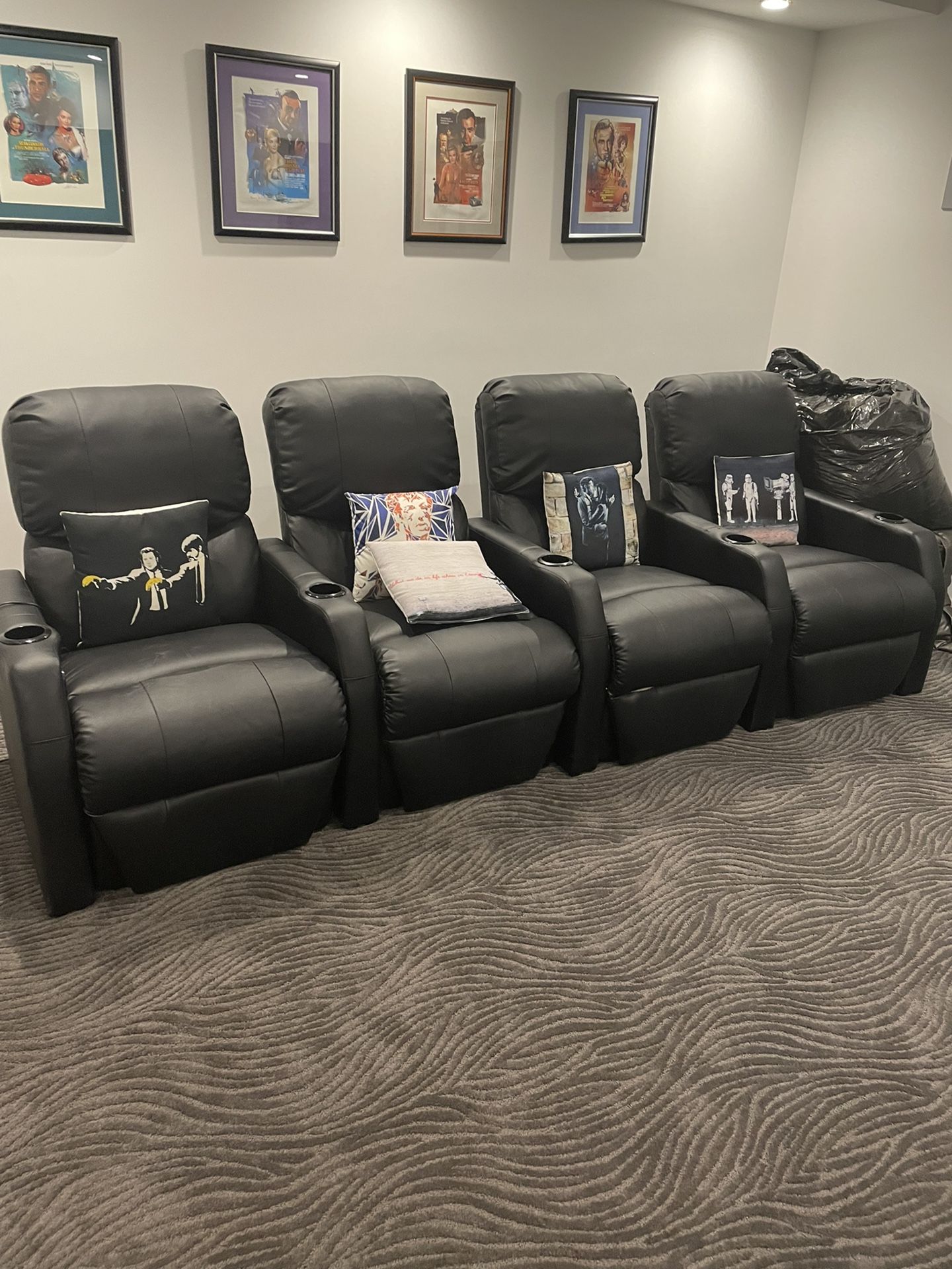 Seatcraft Power Reclining Theatre Seats W/USB, Baselight LEDs, Optional Soundshaker Amp