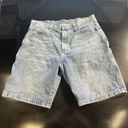  Blue Carpenter Shorts Size 36 Relaxed Fit 100% Cot