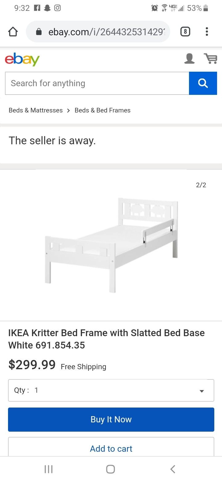Ikea Kritter Bed Frame With Mattress