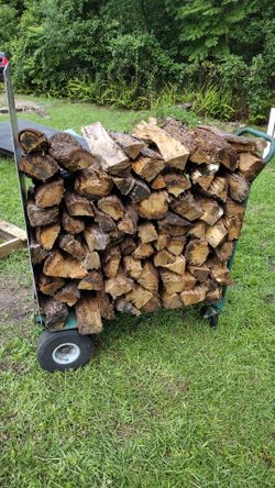 Hand Truck Full Of Seasoned Firewood For Sale