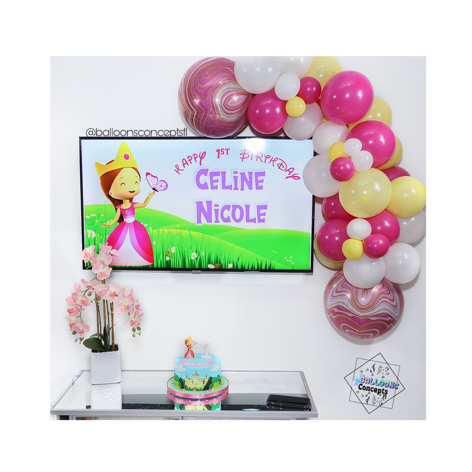Organic balloon garland/ arco de globos organico princesa Ester