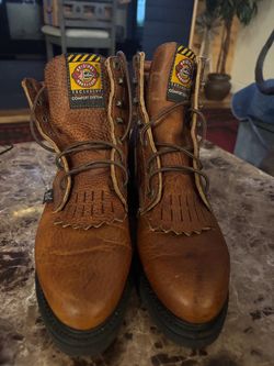Justin Leather Work Boots – Men's 9 / Women's 10.5 – Brown