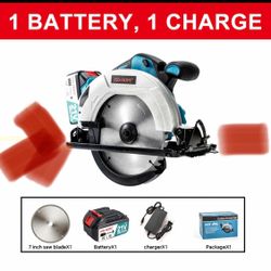 Wireless Circular Saw With Rechargeable Battery