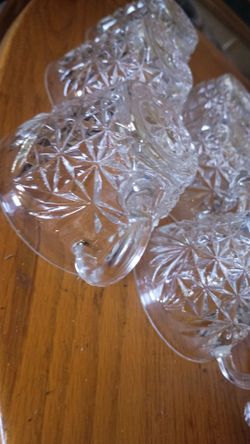 Anchor hawking Arlington clear pressed glass punch cups