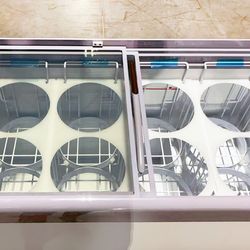 NSF 49 ins Ice Cream Glass Freezer Dipping Cabinet RI-360DC