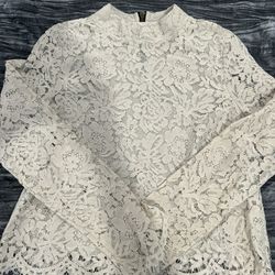 Chaser white lace top Size M