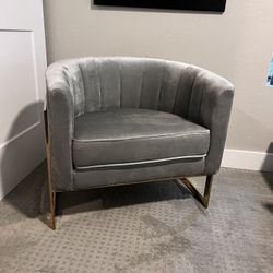 Living Spaces, Gray Velvet Chair
