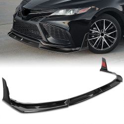 For 2021-2024 Toyota Camry SE XSE Painted BLK Front Bumper Lip Splitter Spoiler -(2-PU-212-PBK