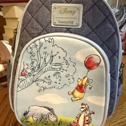 Disney Winnie The Pooh Loungefly Denim Like Backpack 