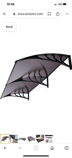 VIVOHOME Polycarbonate Window Door Awning Canopy Brown with Black Bracket 40 Inch x 120 Inch #1 Best Seller in Window Awnings & Canopies