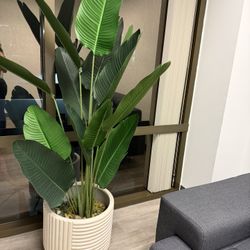 Planter With Artificial Plant