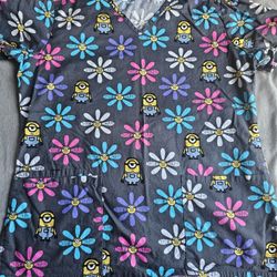 Despicable Me Gray Flower Scrub 