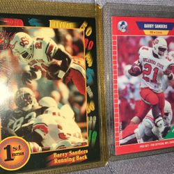 Barry Sanders Rookie Lot 1989 Pro Set # 494 / 1991 Wild First Edition # 106   Both Cards In Mint Condition !!!!!
