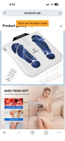 KNQZE EMS Foot Massager for Neuropathy, TENS EMS Foot Nerve Circulation Stimulator for Pain Relief, 10 Modes and 50 Intensities, 4 Body Pads, Relieve