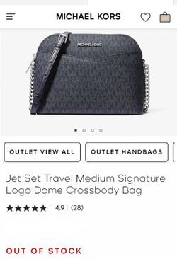 Michael Kors Blue Jet Set Travel Medium Signature Logo Dome Crossbody Bag