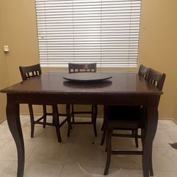 Brown 6 Chairs Table 