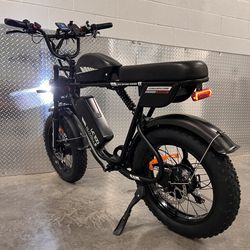 52V/2000/3000 Watt Dual Motor AWD Electric Scrambler Moped Style E-Bike, 38mph, Hydraulic Brakes, Full Suspension