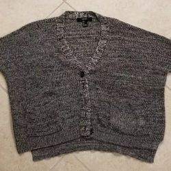 Forever 21 Gray V-Neck Cardigan Size Large Gray