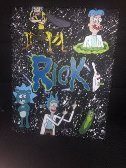 Painted canvas of rick