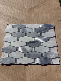 Stone/metal mash mosaic tile