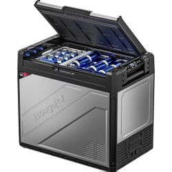 ☆ BougeRV 12 Volt Portable Refrigerator, 81 Quart Rocky V2.0 Dual Zone Car Fridge Freezer with LG Compressor, Compressor Cooler with App Control 12/24