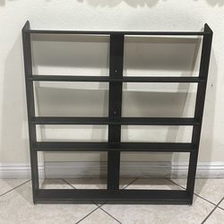 4-Tier Black Wooden Shelf