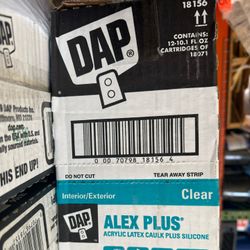 DAP Alex Plus Clear All Purpose Acrylic Latex Caulk Plus Silicone 12pk 10.1oz Cartridges