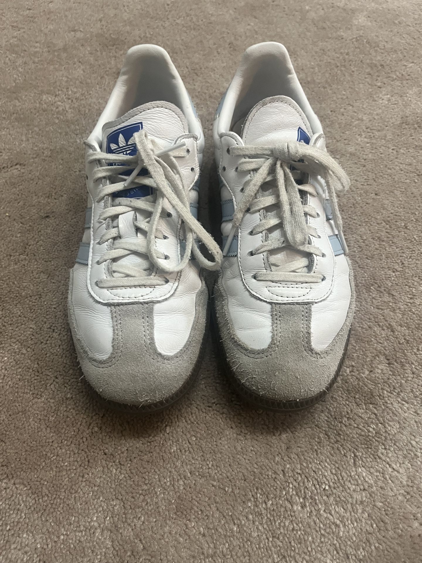 Adidas Samba Light Blue Striped Size 7 Mens