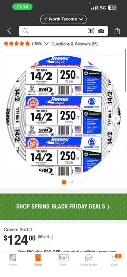 14/2 Romex/ Cerro Wire 250 Ft Roll Brand New