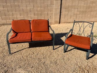 Black Metal Patio Outdoor Set - Loveseat and Chair