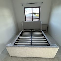 Living Spaces Arabella Boucle Queen Bed Frame