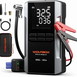 WOLFBOX 3000A Jump Starter with Air Compressor, BRAND NEW!!