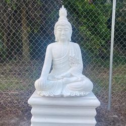 Concrete Buddha And Pedestal