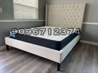 California king size ivory channel with orthopedic mattress