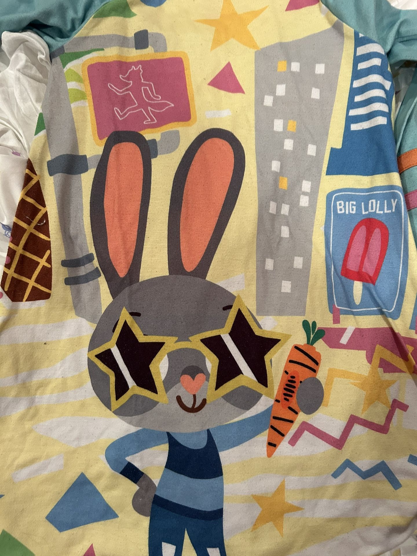 Disney Zootopia Big Lolly bunny nightgown dress shirt pyjamas pajamas disney disneyparks judy hops officer police kids 9/10 kidcore adorable trendy ra