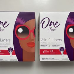 One by Poise  50 count 2-in-1 liners