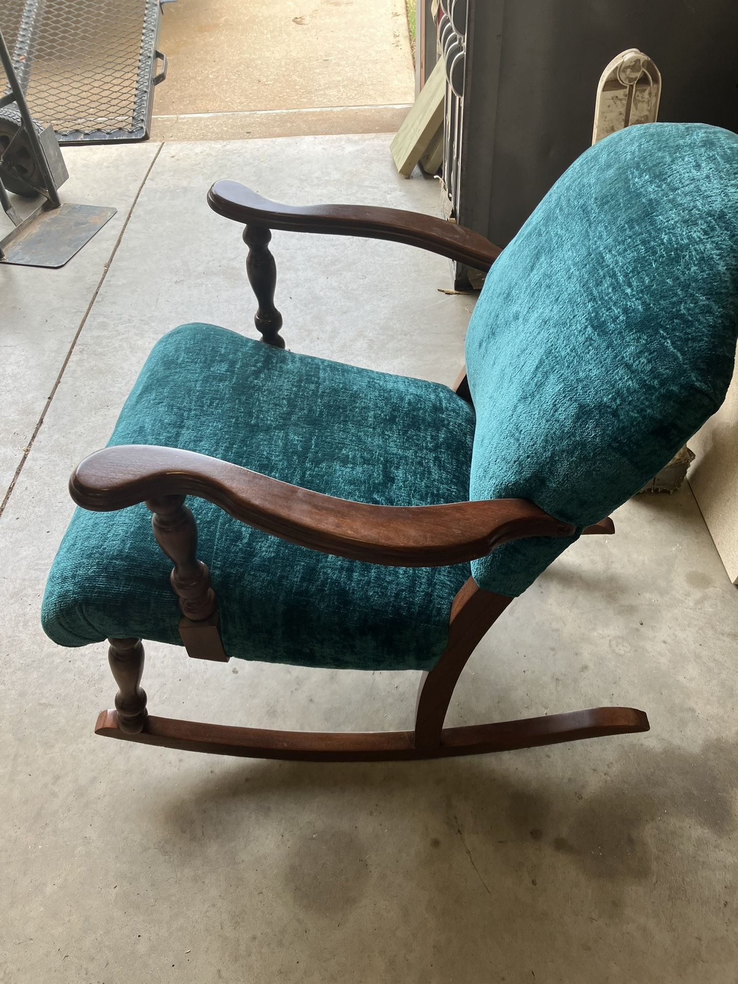 Vintage Teal Rocking Chair