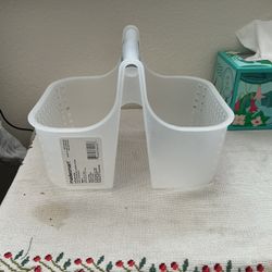 New MadeSmart Soft Grip Tote Shower Caddy, White Frost/Gray, Bathroom Organizer