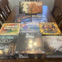 Lot of (9) Nine, New and Pre-owned, Designer Strategy Board Games & Expansions