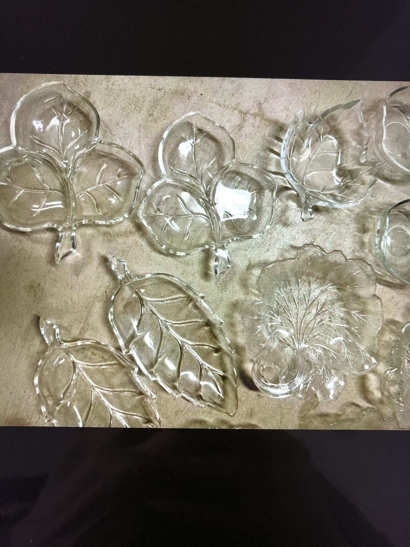 Everything For 5$ Glass Leaf Bowl Dish Tray Bundle