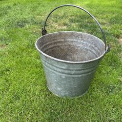 Old Galvanized Metal Farm Bucket
