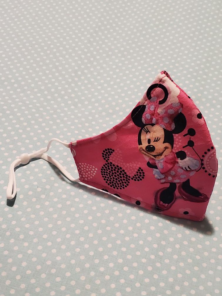 Handmade Kids Minnie Mouse Adjustable Face Mask